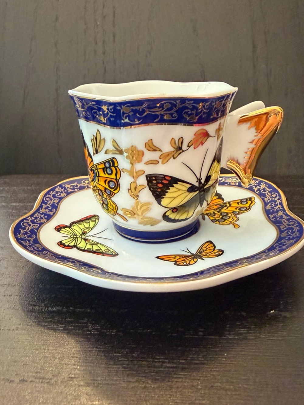 Formalities by Baum and Bros set of 4 expressions/demitassie butterfly